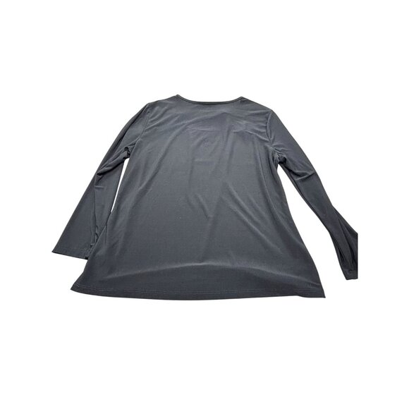 Nine West Black Long Sleeve Top With Faux Leather Detail - Picture 14 of 14